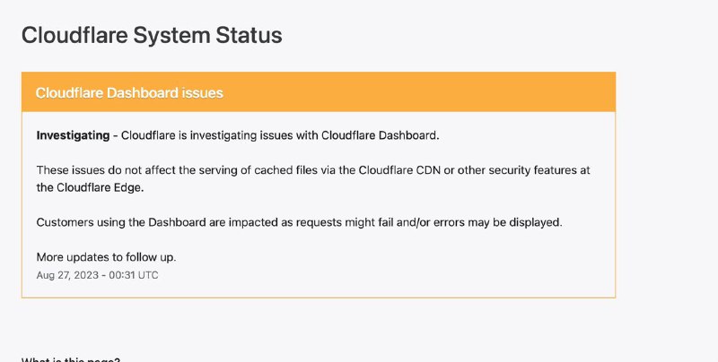 Cloudflare 仪表板再次出现故障